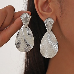 合金ダングルスタンドピアス  プラチナ  ティアドロップ  69x32mm&nbsp;FS-WGCBBE5-11