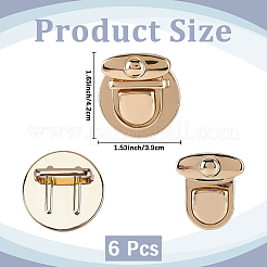 6Pcs Flat Round Alloy Bag Tuck Lock Clasps&nbsp;FIND-CP0003-23G