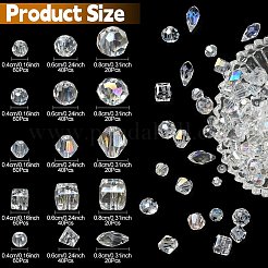 600Pcs 15 Style Electroplate Transparent Glass Beads&nbsp;EGLA-YW0003-08
