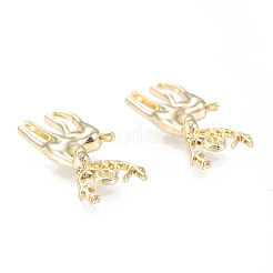 合金ペンダント  カドミウムフリー＆鉛フリー  鹿  ゴールドカラー  30x20x4.5mm  穴：1.8mm&nbsp;PALLOY-M183-02G-RS