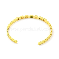 Brass Micro Pave Clear Cubic Zirconia Open Cuff Bangles&nbsp;BJEW-Z062-26G
