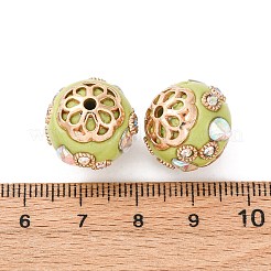 Handmade Resin Indonesia Round Beads&nbsp;IPDL-P005-07KCG-01