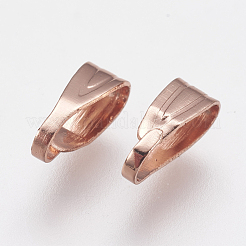 真鍮製バチカン  長持ちメッキ  ローズゴールド本金メッキ  7x3x3mm  穴：2.5x7mm&nbsp;KK-F739-17RG