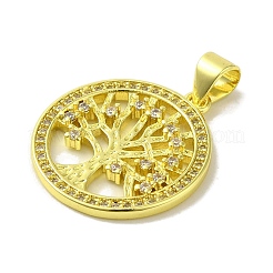 Brass Micro Pave Cubic Zirconia Pendants&nbsp;KK-Z042-25G-05