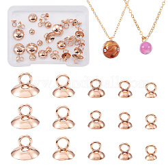 50Pcs 5 Style 304 Stainless Steel Bead Cap Pendant Bails&nbsp;STAS-CD0001-16