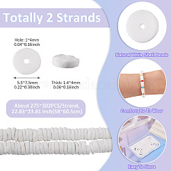 2 Strands Natural White Shell Beads Strands&nbsp;BSHE-TA0001-38