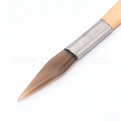 天然瑪瑙バニッシャーナイフ  クラフト研磨工具  金銀研磨用工具  バリーウッド  225x13~13.5x5mm&nbsp;TOOL-WH0121-94