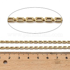 304ステンレス鋼製中空長方形リンクチェーン  イオンプレーティング（ip）  ハンダ付け  スプールで  18KGP本金メッキ  6x3x1.5mm&nbsp;CHS-G051-09G