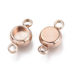 Ion Plating(IP) 304 Stainless Steel Cabochon Connector Settings&nbsp;STAS-I161-03A-RG