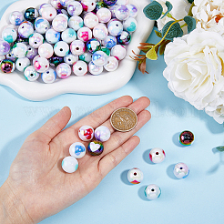 112PCS 8Colors UV Plating Rainbow Iridescent Acrylic Beads&nbsp;OACR-DC0001-21
