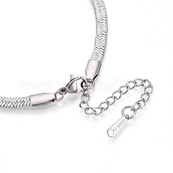 4MM 304 Stainless Steel Herringbone Chains Necklaces&nbsp;NJEW-N058-02P