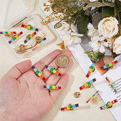 20Pcs Pride Rainbow Color Rectangle Enamel Pins&nbsp;JEWB-FH0001-77