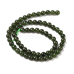 天然カナダ翡翠ビーズ連売り  ラウンド  6mm  穴：0.6mm  約66個/連  15.16インチ（38.5cm）&nbsp;G-NH0001-G01-03