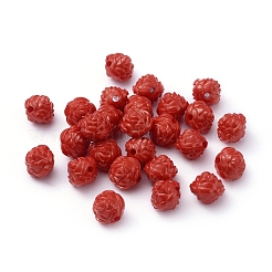 不透明なアクリルビーズ  花  レッド  13x13x13mm  穴：2mm  約520個/500g&nbsp;MACR-S128-3
