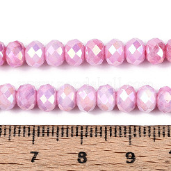 Anti-Tarnish Electroplate Rondelle Glass Beads Strands&nbsp;EGLA-T021-6mm-17-02