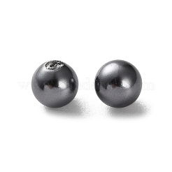 シェルパールビーズ  ラウンド  片穴  濃いグレー  6mm  穴：0.8mm&nbsp;BSHE-XCP0001-76A
