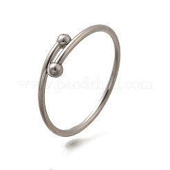 女性用304ステンレススチールオープンカフリング  ステンレス鋼色  1.2mm  usサイズ7 1/4(17.5mm)&nbsp;RJEW-F170-03P-04