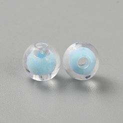 透明なアクリルビーズ  二層ビーズ  ラウンド  8x7.5mm  穴：2mm  110個/セット&nbsp;OACR-CJC0001-18A-01