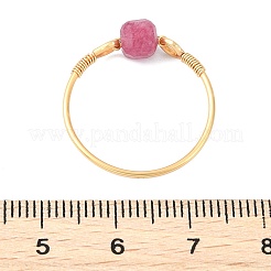 Natural Multicolor Tourmaline Beads Finger Rings&nbsp;RJEW-JR01042