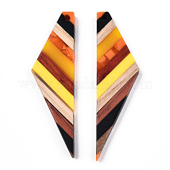 Transparent Resin & Walnut Wood Big Pendants&nbsp;RESI-TAC0017-52-B01
