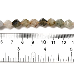 天然石ルチルクォーツビーズ連売り  スターカットラウンドビーズ  多面カット  8x7.5~8mm  穴：1mm  約47個/連  15.28''（38.8センチメートル）&nbsp;G-K382-A02-02