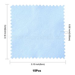 15Pcs Faux Suede Fabric Square Silver Polishing Cloth&nbsp;AJEW-FS0001-46