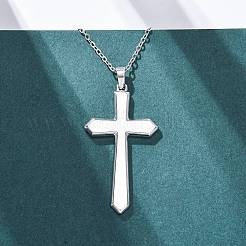 Cross 304 Stainless Steel Pendant Necklaces&nbsp;NJEW-H059-09P