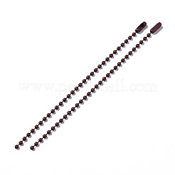 スプレー塗装された鉄球チェーン  タグチェーン  ココナッツブラウン  117x2.5mm&nbsp;LS-X1-CH-T003-01A-03
