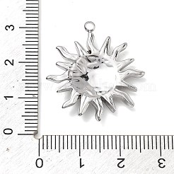 304ステンレスペンダント  ひまわりチャーム  ステンレス鋼色  28x25x3.5mm  穴：1.8mm&nbsp;STAS-D213-01B-P
