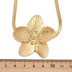 304 Stainless Steel Flower Pendant Necklaces for Women&nbsp;NJEW-D337-02G