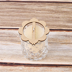 4 Sets Flower Wooden Wick Holder Kit&nbsp;WOOD-DR0001-03A