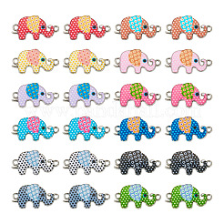48Pcs 12 Styles Alloy Enamel Connector Charms&nbsp;ENAM-TA0001-38