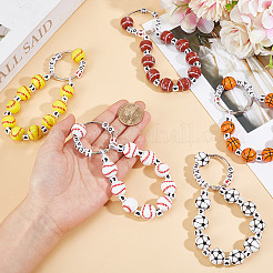 5Pcs Acrylic Sports Ball Beads Pendant Decoration&nbsp;HJEW-GO00103