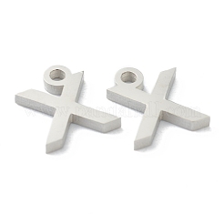 変色しない304ステンレススチールチャーム  ギリシャ語のアルファベット  ステンレス鋼色  文字.c  9.5x8.5x1.5mm  穴：1.5mm&nbsp;STAS-G244-01C