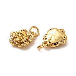 Brass Micro Pave Clear Cubic Zirconia Pendants&nbsp;ZIRC-P086-22G