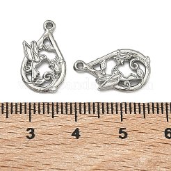304ステンレスペンダント  花の涙型のチャーム  ステンレス鋼色  17x10x2mm  穴：1mm&nbsp;STAS-P446-07P