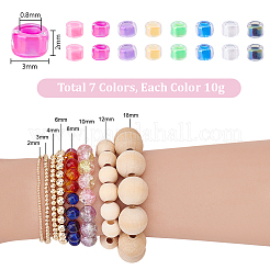 7 Sets 7 Colors Transparent Colours Luster & Rainbow Glass Seed Beads&nbsp;GLAA-PH0003-80