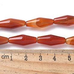 染色および加熱された天然カーネリアン ビーズ 連売り  双円錐形  チョコレート  20x8x8mm  穴：1.4mm  約19個/連  14.76''（37.5センチメートル）&nbsp;G-Q019-A03