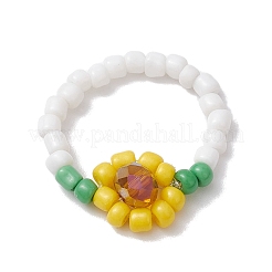 3Pcs 3 Style Glass Seed Beaded Stretch Rings&nbsp;RJEW-JR00658