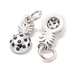 Brass Micro Pave Marine Blue Cubic Zirconia Charms&nbsp;KK-Q814-06P