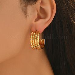 Multilayer C-Shaped Stainless Steel Stud Earrings&nbsp;SF9369