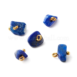 混合天然石ペンダント  金合金ループ付き  ナゲット  7~11x5~10.5x4~9mm  穴：2mm&nbsp;PALLOY-JF00735