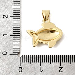 真鍮製エナメルペンダント  魚のチャーム  18KGP本金メッキ  長持ちメッキ  ラックめっき  鉛フリー＆カドミウムフリー  ミックスカラー  16x17x3.5mm  穴：5x3.5mm&nbsp;KK-H267-116B