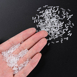 透明なガラスラッパビーズ  丸い穴  透明  3~8x2mm  穴：0.7mm  約450g /ポンド&nbsp;SEED-N005-001-C16