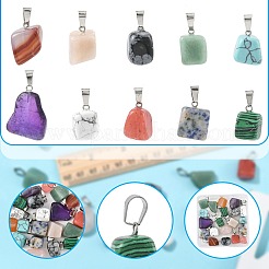 20Pcs 10 Styles Natural & Synthetic Mixed Gemstone Pendants&nbsp;G-FS0005-93P-01