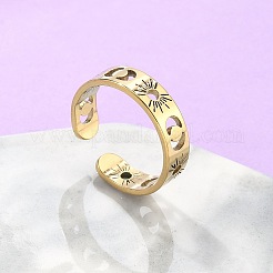 304 Stainless Steel Open Cuff Rings&nbsp;RJEW-K245-55G