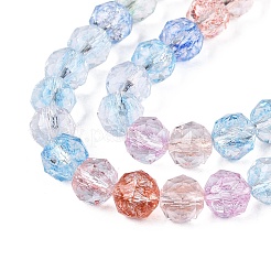 Crackle Transparent Glass Beads Strands&nbsp;GLAA-N063-8mm-M