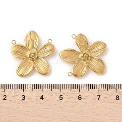 304ステンレスペンダント  花のチャーム  イオンプレーティング（ip）  ゴールドカラー  25x24x4.5mm  穴：1.2mm&nbsp;STAS-L280-18G