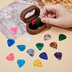 1Pc Oval Wooden Storage Boxes with Magnetic Visible Window Lids for Guitar Picks&nbsp;OBOX-DC0001-04
