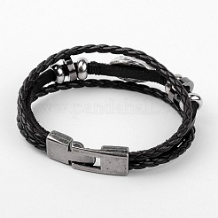 Multi- Strand Leather Cord Bracelets&nbsp;X-BJEW-D423-06A